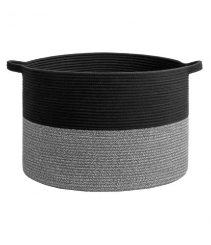 Generic Cotton Pack Of_1 16x14 Inch Storage Basket For Clothes With Out Lid (Black-Gray) Generic Cotton Pack Of_1 16x14 Inch Storage Basket For Clothes With Out Lid (Black-Gray)