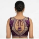 Generic Women's Silk Embroidered V-Neck Sleeveless Readymade Padded Blouse (Wine, Size 38)