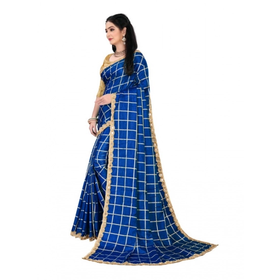 Generic Women's Sana Silk Bandhni Saree With Unstitched Blouse 5.5Mtr (Royal Blue)