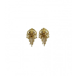 Generic Women's Pack of_2 Brass Gold-Plated Earrings (Gold)