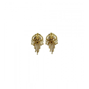 Generic Women's Pack of_2 Brass Gold-Plated Earrings (Gold)
