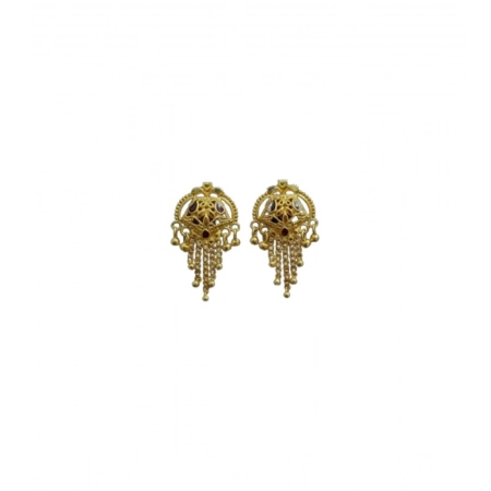 Generic Women's Pack of_2 Brass Gold-Plated Earrings (Gold)