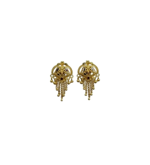 Generic Women's Pack of_2 Brass Gold-Plated Earrings (Gold)