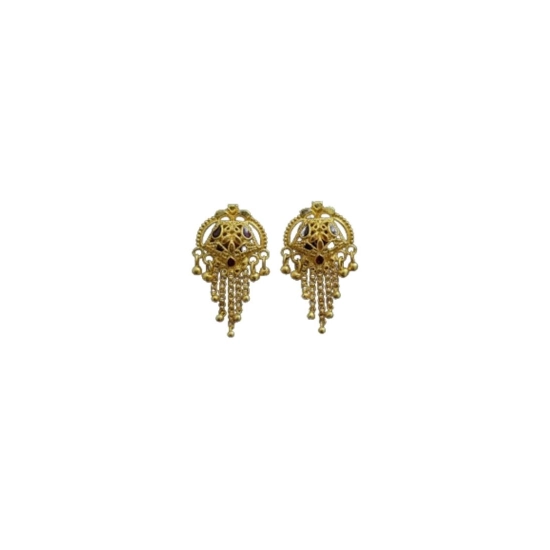 Generic Women's Pack of_2 Brass Gold-Plated Earrings (Gold)