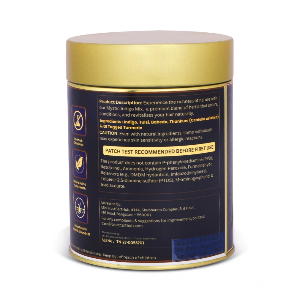 Generic Women's Vixa Naturals Indigo Mix Hair Color | Henna Powder for Hair | Natural Black Herbal Hair Dye | Organic Mehndi with Indigo, Tulsi, Baheda &amp; Thankuni | 25g x 8
