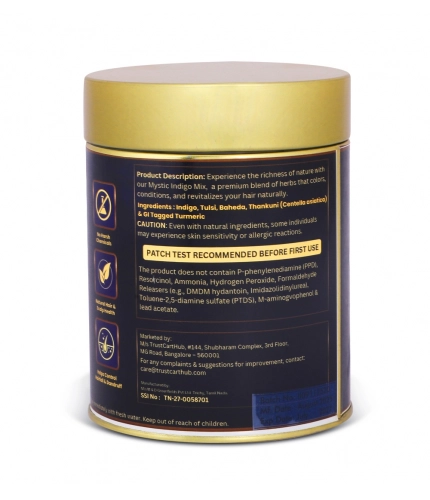Generic Women's Vixa Naturals Indigo Mix Hair Color | Henna Powder for Hair | Natural Black Herbal Hair Dye | Organic Mehndi with Indigo, Tulsi, Baheda &amp; Thankuni | 25g x 8