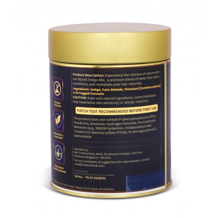 Generic Women's Vixa Naturals Indigo Mix Hair Color | Henna Powder for Hair | Natural Black Herbal Hair Dye | Organic Mehndi with Indigo, Tulsi, Baheda &amp; Thankuni | 25g x 8