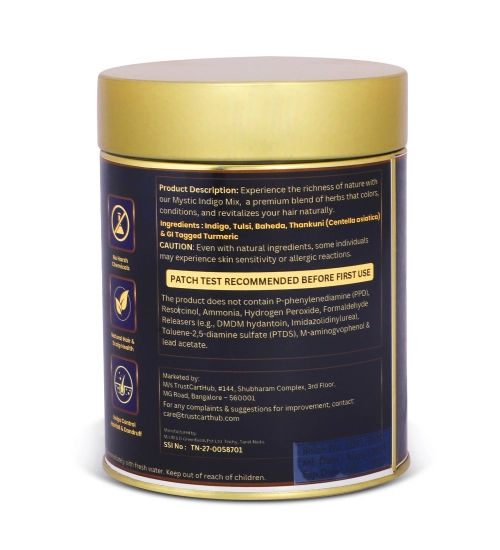 Generic Women's Vixa Naturals Indigo Mix Hair Color | Henna Powder for Hair | Natural Black Herbal Hair Dye | Organic Mehndi with Indigo, Tulsi, Baheda &amp; Thankuni | 25g x 8