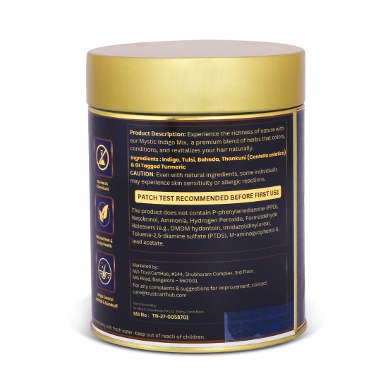 Generic Women's Vixa Naturals Indigo Mix Hair Color | Henna Powder for Hair | Natural Black Herbal Hair Dye | Organic Mehndi with Indigo, Tulsi, Baheda &amp; Thankuni | 25g x 8