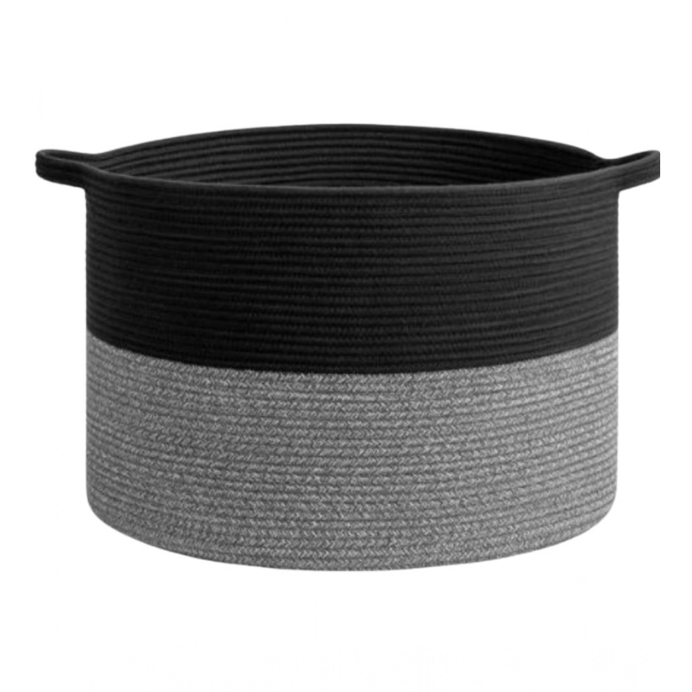 Generic Cotton Pack Of_1 16x14 Inch Storage Basket For Clothes With Out Lid (Black-Black-Kidi) Generic Cotton Pack Of_1 16x14 Inch Storage Basket For Clothes With Out Lid (Black-Black-Kidi)