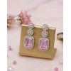 Generic Women's Brass Silver Plated Drop Earrings (Pink) Generic Women's Brass Silver Plated Drop Earrings (Pink)