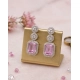 Generic Women's Brass Silver Plated Drop Earrings (Pink) Generic Women's Brass Silver Plated Drop Earrings (Pink)