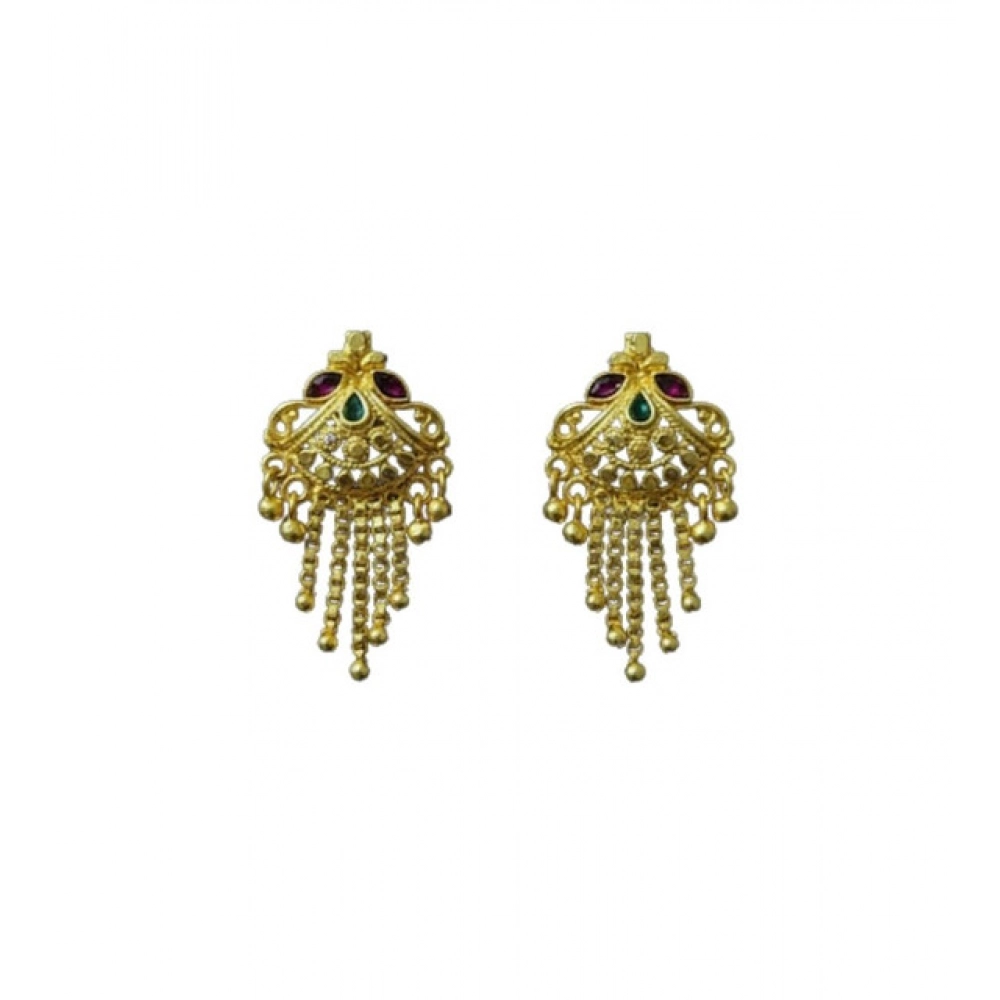 Generic Women's Pack of_2 Brass Gold-Plated Earrings (Gold) Generic Women's Pack of_2 Brass Gold-Plated Earrings (Gold)