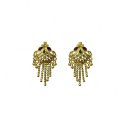 Generic Women's Pack of_2 Brass Gold-Plated Earrings (Gold)