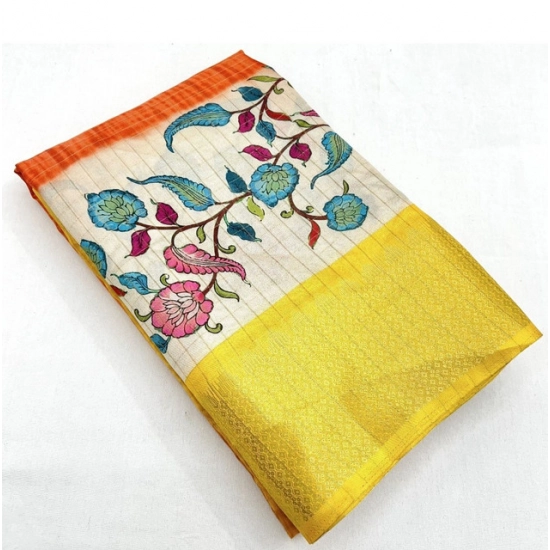 Generic Women's Cotton Blend Floral Printed Saree With Unstitched Blouse 5.5Mtr (Lemon Yellow) Generic Women's Cotton Blend Floral Printed Saree With Unstitched Blouse 5.5Mtr (Lemon Yellow)