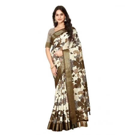 Generic Women's Cotton Silk Floral Printed Saree With Unstitched Blouse 5.5Mtr (Multicolor) Generic Women's Cotton Silk Floral Printed Saree With Unstitched Blouse 5.5Mtr (Multicolor)