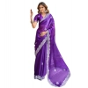 Generic Women's Faux Shimmer Geometric Ready to wear Saree With Unstitched Blouse 5.5Mtr (Purple) Generic Women's Faux Shimmer Geometric Ready to wear Saree With Unstitched Blouse 5.5Mtr (Purple)