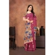 Generic Women's Linen Printed Saree With Unstitched Blouse 5.5Mtr (Purple) Generic Women's Linen Printed Saree With Unstitched Blouse 5.5Mtr (Purple)
