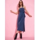 Generic Women's Denim Solid Shoulder Straps Dress (Blue) Generic Women's Denim Solid Shoulder Straps Dress (Blue)
