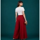 Generic Women's Georgette Solid Mid-Rise Wide Leg Flared Palazzo Pants with Elastic Waist (Maroon) Generic Women's Georgette Solid Mid-Rise Wide Leg Flared Palazzo Pants with Elastic Waist (Maroon)
