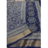 Generic Women's Cotton Silk Printed Saree With Unstitched Blouse 5.5Mtr (Blue)