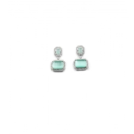 Generic Women's Brass Silver Plated Drop Earrings (Turquoise) Generic Women's Brass Silver Plated Drop Earrings (Turquoise)
