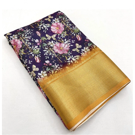 Generic Women's Cotton Silk Floral Printed Saree With Unstitched Blouse 5.5Mtr (Purple) Generic Women's Cotton Silk Floral Printed Saree With Unstitched Blouse 5.5Mtr (Purple)