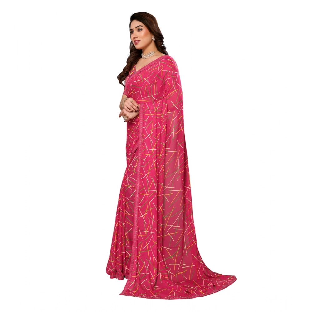 Generic Women's Georgette Printed Saree With Unstitched Blouse 5.5Mtr (Red) Generic Women's Georgette Printed Saree With Unstitched Blouse 5.5Mtr (Red)
