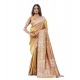 Generic Women's Jacquard Printed Saree With Unstitched Blouse 5.5Mtr (Mustard)