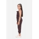 Generic Girl's Rayon Floral Sleeveless Jumpsuit (Black-Red)