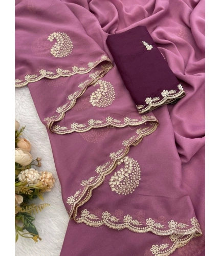 Generic Women's Digital Printed Georgette Saree With Unstitched Blouse (Pink, 5-6 Mtrs) Generic Women's Digital Printed Georgette Saree With Unstitched Blouse (Pink, 5-6 Mtrs)