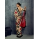 Women's Satin Crepe Printed Saree With Unstitched Blouse 5.5Mtr (Multicolor)