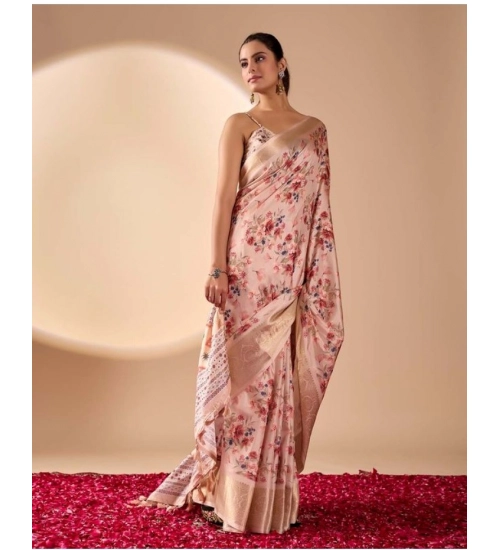 Generic Women's Faux_Banarasi_Silk Woven Saree With Unstitched Blouse 5.5Mtr (Light_Mauve)