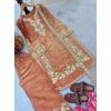 Generic Women's Silk Embroidered 3/4th Sleeve Round Kurti With Palazzo Pant and Dupatta Set (Orange) Generic Women's Silk Embroidered 3/4th Sleeve Round Kurti With Palazzo Pant and Dupatta Set (Orange)