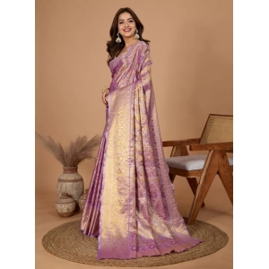 Generic Women's Jacquard Saree With Unstitched Blouse 5.5Mtr (Multicolor)