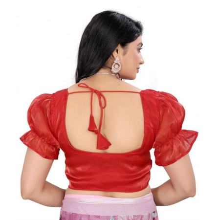 Generic Women's Jimmy Solid Designer Neck Elastic Sleeve Readymade Blouse (Red 38 , Alterable up to 42)-PID65834 Generic Women's Jimmy Solid Designer Neck Elastic Sleeve Readymade Blouse (Red 38 , Alterable up to 42)-PID65834