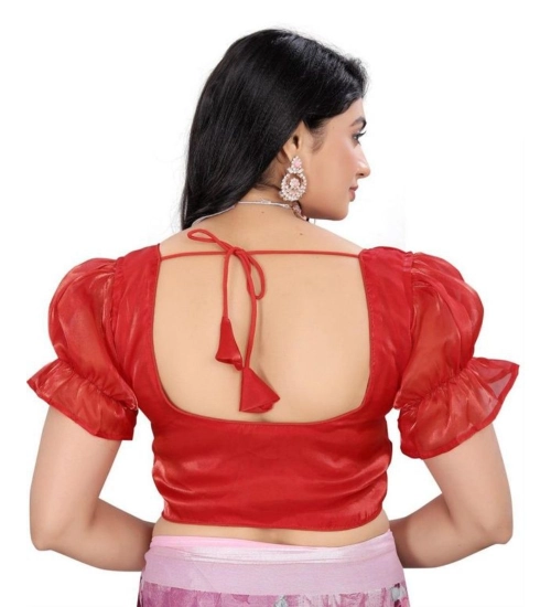 Generic Women's Jimmy Solid Designer Neck Elastic Sleeve Readymade Blouse (Red 38 , Alterable up to 42)-PID65834 Generic Women's Jimmy Solid Designer Neck Elastic Sleeve Readymade Blouse (Red 38 , Alterable up to 42)-PID65834
