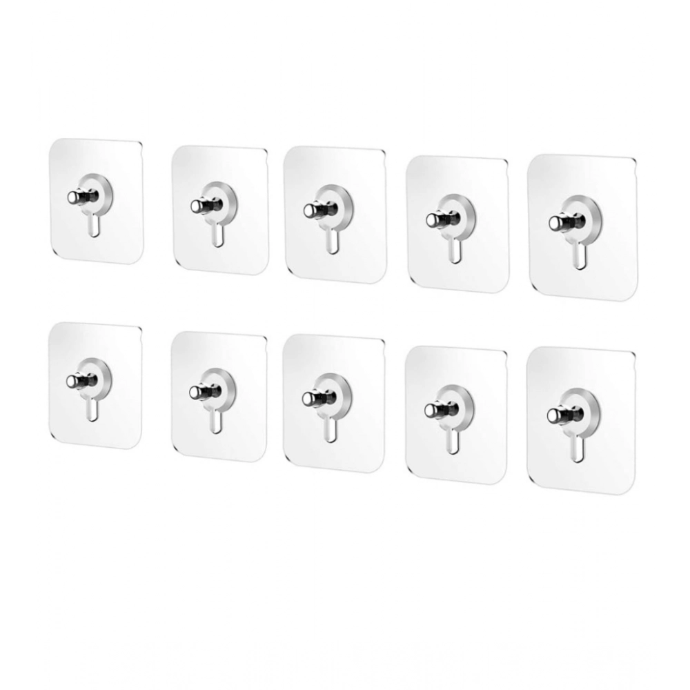Generic Pack of 10 Acrylic-Metal Wall Hook (Multicolor)