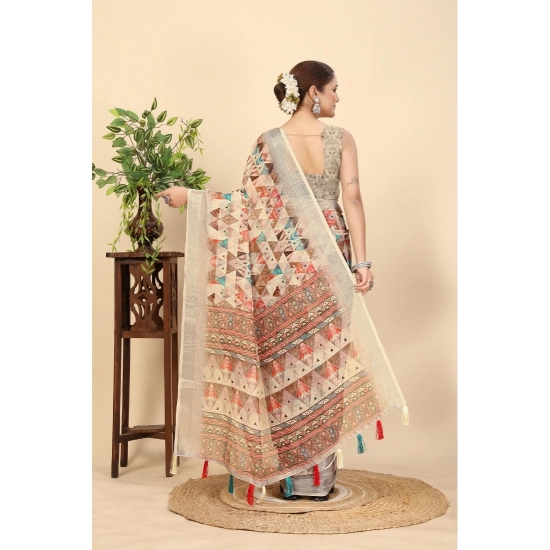 Generic Women's Cotton Silk Printed Saree With Unstitched Blouse 5.5Mtr (Multicolor) Generic Women's Cotton Silk Printed Saree With Unstitched Blouse 5.5Mtr (Multicolor)