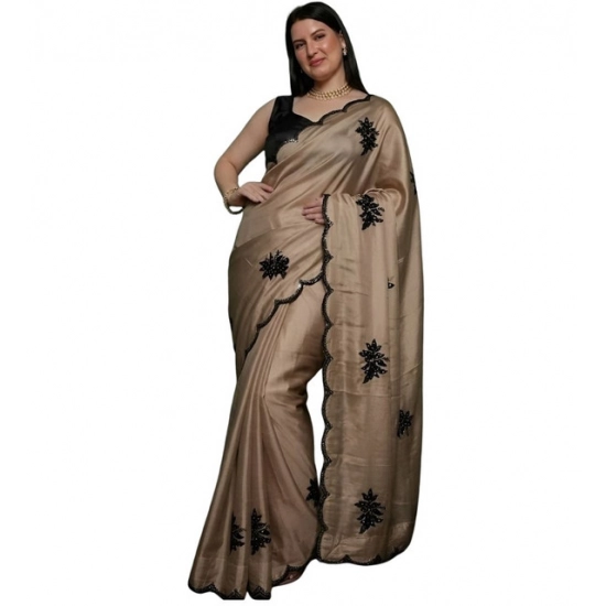 Generic Women's Viscose Silk Embroidered Saree With Unstitched Blouse 5.5Mtr (Beige) Generic Women's Viscose Silk Embroidered Saree With Unstitched Blouse 5.5Mtr (Beige)