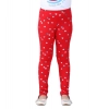 Generic Girl's Cotton Lycra Embellished Elasticated Leggings (Red) Generic Girl's Cotton Lycra Embellished Elasticated Leggings (Red)