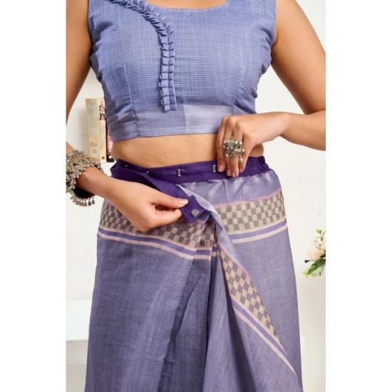 Generic Women's Faux Linen Printed Ready to wear Saree With Unstitched Blouse 5.5Mtr (Light_Lavender) Generic Women's Faux Linen Printed Ready to wear Saree With Unstitched Blouse 5.5Mtr (Light_Lavender)