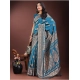 Generic Women's Silk Printed Saree With Unstitched Blouse 5.5Mtr (Teal)