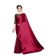 Generic Women's Satin Solid Saree With Unstitched Blouse 5.5Mtr (Maroon) Generic Women's Satin Solid Saree With Unstitched Blouse 5.5Mtr (Maroon)