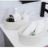 Generic Cotton 8x3 Inch Round 2 Set Bedside Organizer With Out Lid (White)
