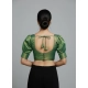 Generic Women's Erode Silk V Neck Padded Blouse (Green, 38 Ready Size (Self-Alterable 36–40)