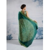 Generic Women's Satin Crepe Printed Saree With Unstitched Blouse 5.5Mtr (Green)