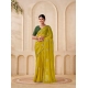 Generic Women's Digital Printed  Georgette Saree With Unstitched Blouse (Yellow, 5-6 Mtrs)