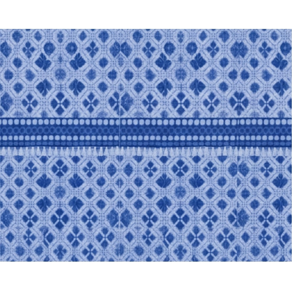 Generic Fleece Geometric Double Polar Warm Bedsheet with 2 Pillow Cover (Blue)