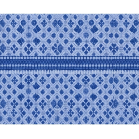 Generic Fleece Geometric Double Polar Warm Bedsheet with 2 Pillow Cover (Blue)